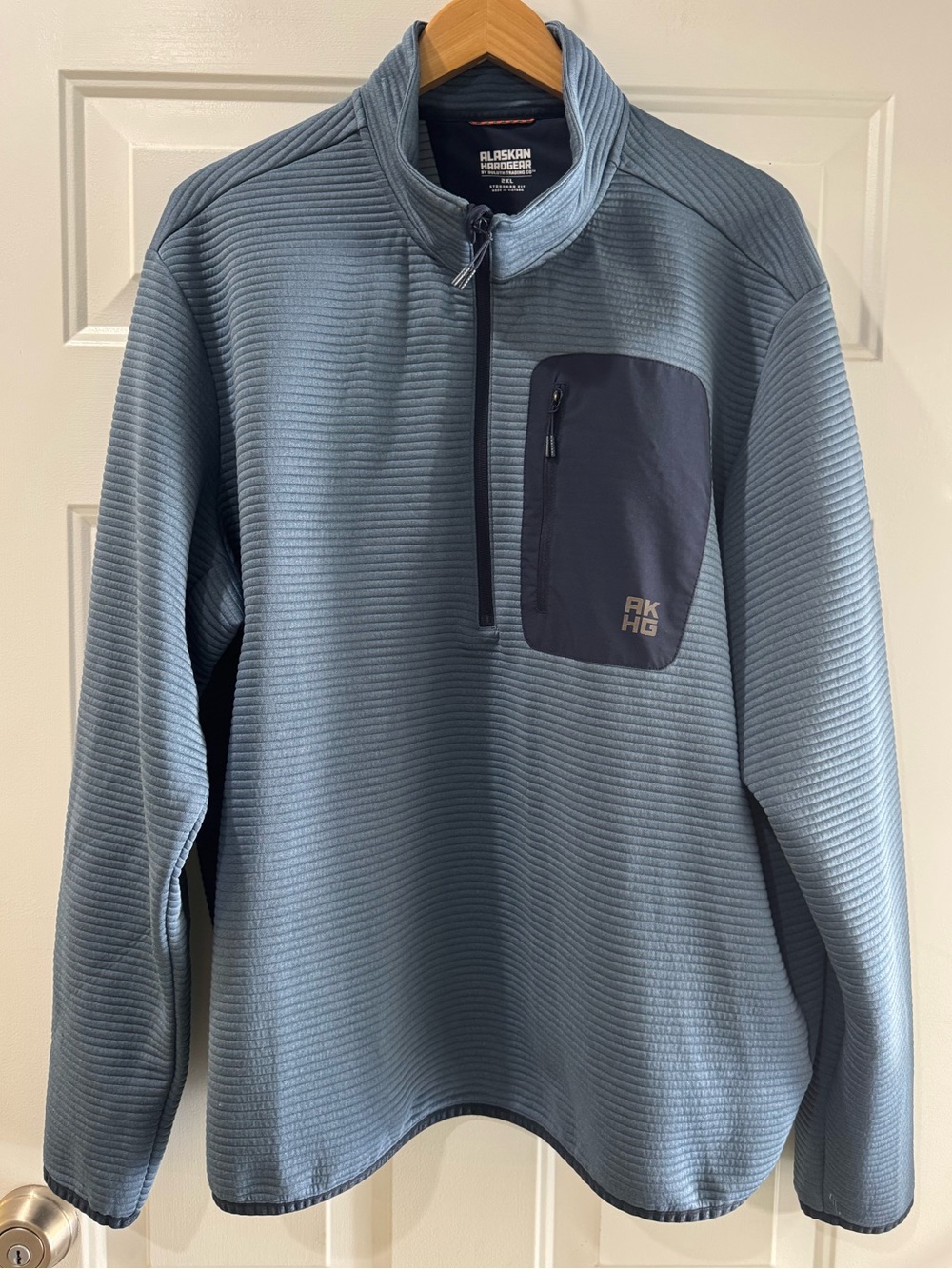Duluth Men’s AKHG Blackburn Standard Fit 1/4 Zip Mock Pullover Size XXL Blue